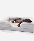 Light Gray Doxie Cloud Bed with a mini dachshund lying inside