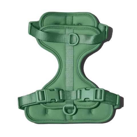 Forest Green dachshund harness with padded chest support panel — Doxie Warehouse