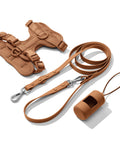 Mocha Brown dachshund walk set with matching harness and leash — Doxie Warehouse