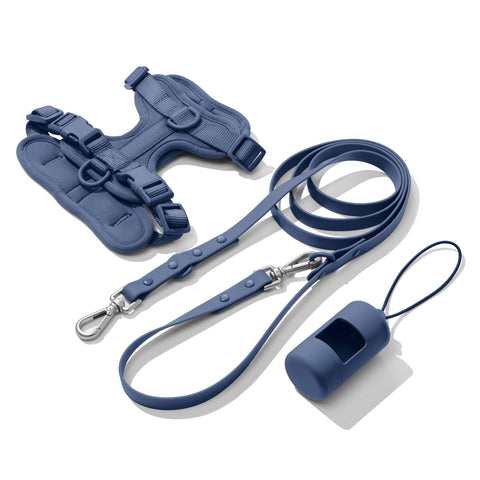 Midnight Blue dachshund walk set with matching harness and leash — Doxie Warehouse