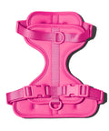Hot Pink dachshund harness with padded chest support panel — Doxie Warehouse