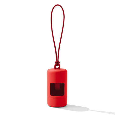 Red dachshund poop bag holder — Doxie Warehouse