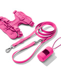 Hot Pink dachshund walk set with matching harness and leash — Doxie Warehouse