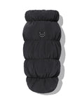 Black dachshund fleece puffer jacket with leash D-ring