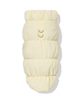 Cream dachshund fleece puffer jacket with leash D-ring