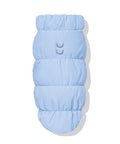 Light Blue dachshund fleece puffer jacket with leash D-ring