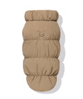 Mocha dachshund fleece puffer jacket with leash D-ring