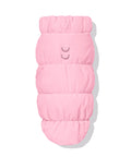 Pink dachshund fleece puffer jacket with leash D-ring
