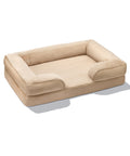 Beige Doxie Cloud Bed, three-quarter view