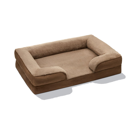 Brown Doxie Cloud Bed, three-quarter view