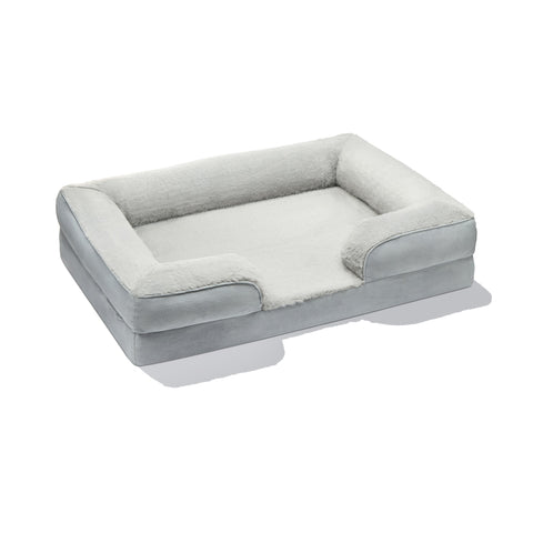 Light Gray Doxie Cloud Bed, three-quarter view