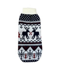 Blue & White Reindeer dachshund sweater in blue and white knit with reindeer pattern