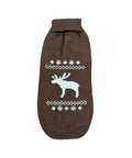 Brown Moose dachshund sweater in brown knit with moose pattern
