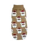 Brown Santa dachshund sweater in brown knit with Santa pattern