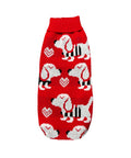 Dachshund print dog sweater in red with white dachshunds and hearts