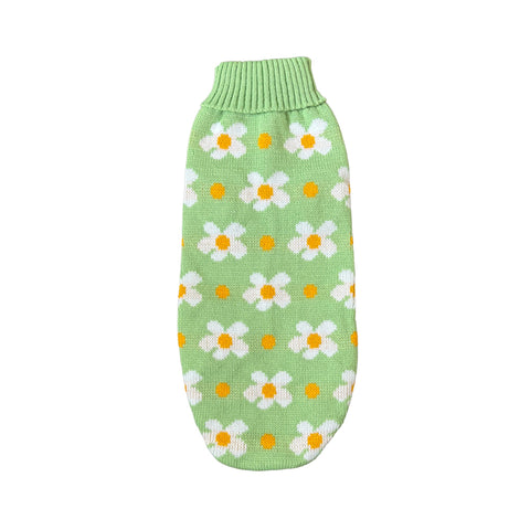 Green floral dog sweater for dachshunds — Doxie Warehouse
