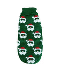 Green Santa dachshund sweater in green knit with Santa pattern