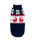 Navy Reindeer dachshund sweater in navy knit with reindeer pattern