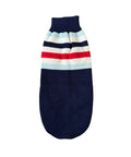 Navy Striped dachshund sweater in navy and white knit stripes