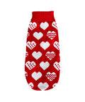 Red Hearts dachshund sweater in red knit with white heart pattern