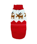 Red Reindeer dachshund sweater in red knit with reindeer pattern