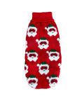 Red Santa dachshund sweater in red knit with Santa pattern
