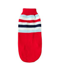 Red Striped dachshund sweater in red and white knit stripes