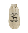Tan Moose dachshund sweater in tan knit with moose pattern